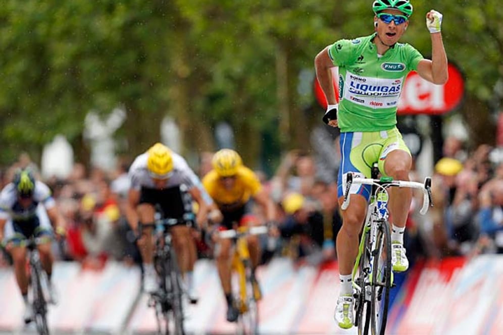 Bester Dinge: Peter Sagan war erneut nicht zu schlagen und sicherte sich seinen zweiten Etappensieg.