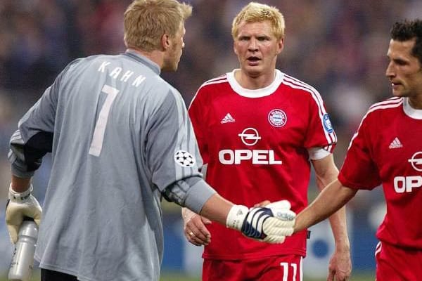 Oliver Kahn (li.) und Stefan Effenberg feierten gemeinsam große Triumphe im Dress des FC Bayern.
