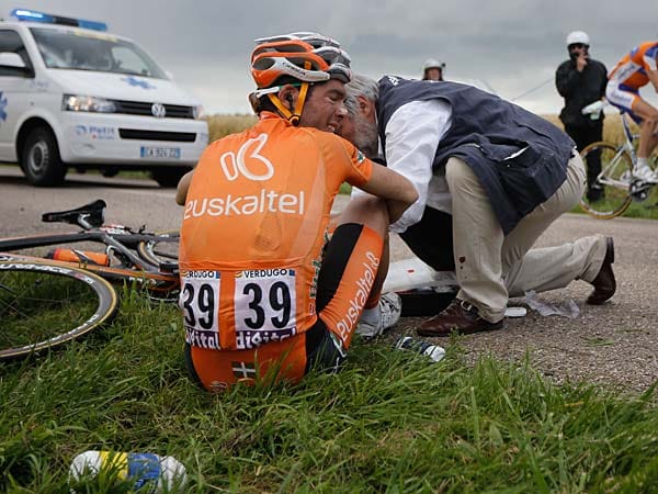 Auch für Gorka Verdugo ist nach der achten Etappe Schluss. Er war in der ersten Tour-Woche schwer gestürzt. Nun waren die Schmerzen wohl einfach zu groß.
