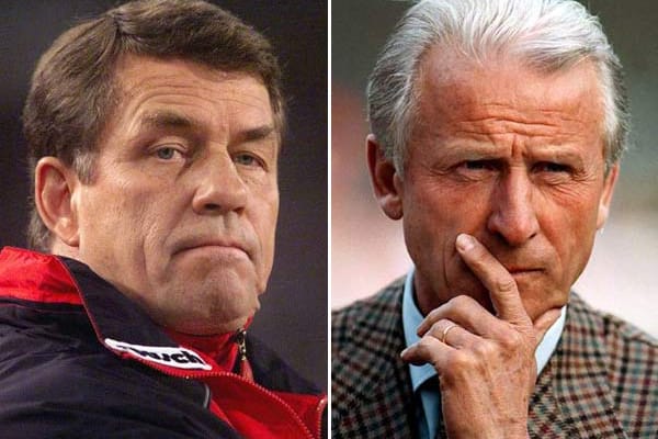 Otto Rehhagel (li.) und Giovanni Trapattoni tätigten in der Bundesliga beide einen Wechselfehler.