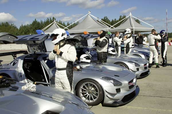 Großer Beliebtheit erfreuen sich auch die AMG Driving Events mit unterschiedlichen Levels und Testwagen wie dem SLS Flügeltürer.