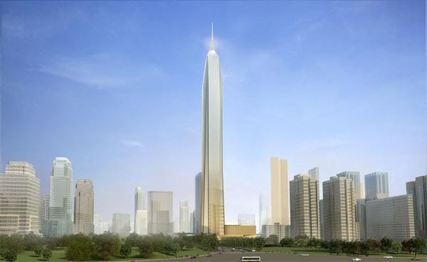 Das Ping An International Finance Center in Shenzhen wird 660 Meter hoch sein und soll 2015 fertiggestellt werden