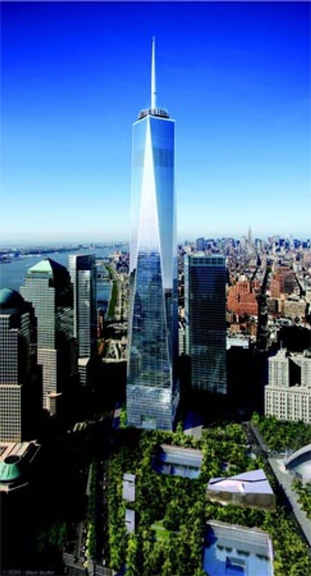 Das One World Trade Center auf Platz vier ist auf der Bauruine der 2001 zusammengestürzten Zwillingstürme gewachsen. Das Gebäude wird 541 Meter hoch und soll noch 2013 fertiggestellt werden.