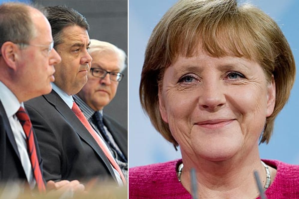 Glaubt man dem Forsa-Wahltrend, hat die SPD-Troika keine Chance gegen Kanzlerin Merkel