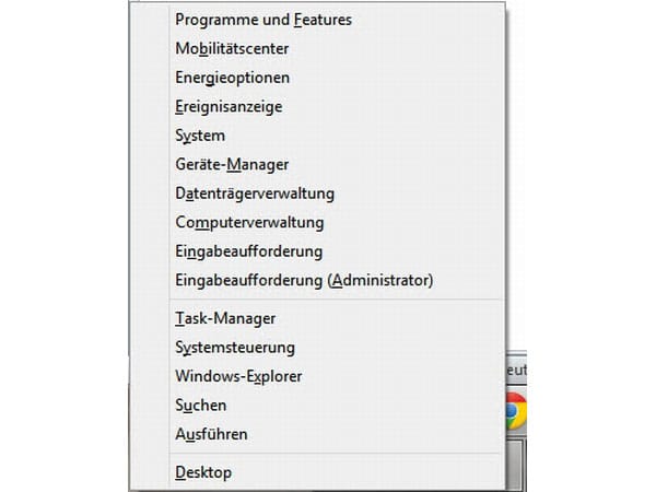 Tastenkürzel öffnet Verwaltungsprogramme unter Windows 8
