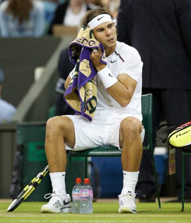 Kann seinen Titel nicht verteidigen: Rafael Nadal bleibt auf Grund einer Knieverletzung zu Hause. 2008 gewann er in Peking Gold.