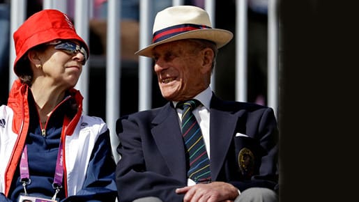 Prinzessin Anne und Prinz Philip zu Gast bei den Olympischen Spielen.