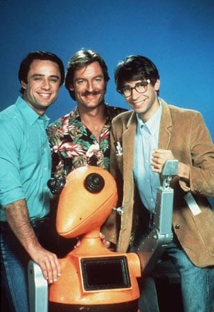 So kennen die Fans das "Trio mit vier Fäusten" aus der Serie - hier mit dabei der von Murray Bozinsky (re.) zum Leben erweckte Roboter "Roboz".