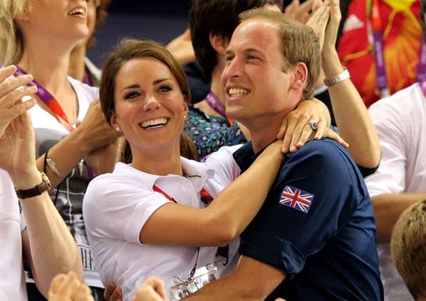 Bei den Olympischen Spielen in London 2012 feierten Kate und William den Sieg des britischen Bahnradteams der Männer.