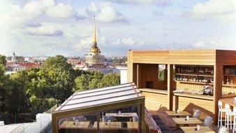 Auf der "miXup Bar und Terrasse" des 2011 eröffneten "W St. Petersburg" sollten es Gäste nicht bei Drinks belassen.