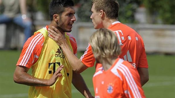 Zwischen Holger Badstuber (re.) und Emre Can geht es hoch her.