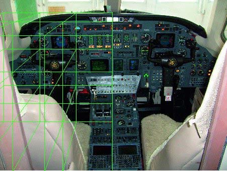 An diesem Messpunkteraster wurden in verschiedenen Cockpits (Verkehrsflugzeuge, General Aviation, Hubschrauber) die auftretenden Magnetfelder bei