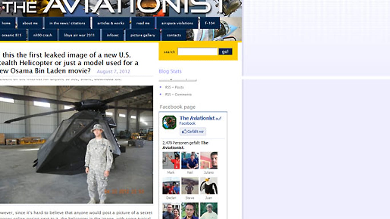 Foto auf der Website "The Aviationist": Echtes Militärprojekt oder Hollywood-Staffage?