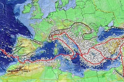 Eine neue Karte zeigt die Beben der vergangenen Jahrhunderte in Europa auf