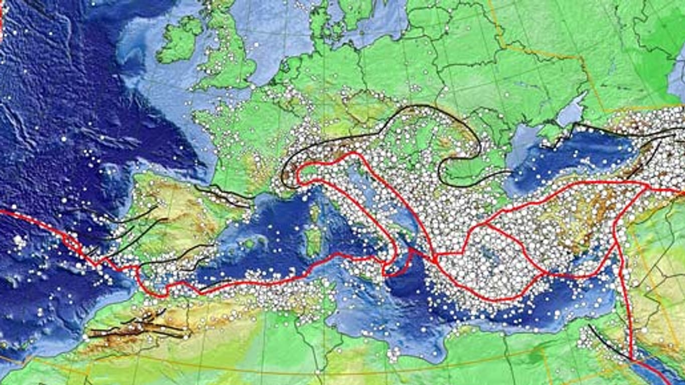 Eine neue Karte zeigt die Beben der vergangenen Jahrhunderte in Europa auf