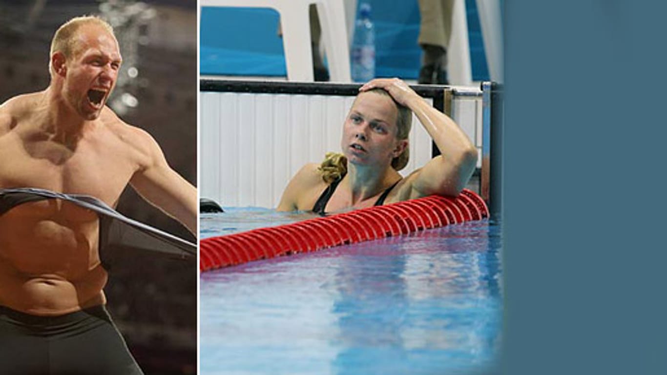 Top: Diskus-Hüne Robert Harting; Flop: Schwimmerin Britta Steffen.