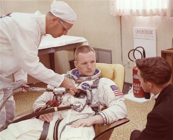 Neil Armstrong 1966, drei Jahre vor seiner großen Mission. Er war unter 300 Bewerbern für das Astronautenprogramm der USA ausgewählt worden.