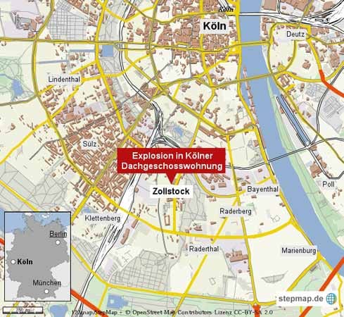 Der Vorfall ereignet sich im Kölner Stadtteil Zollstock. Der Vorfall ereignet sich im Kölner Stadtteil Zollstock.