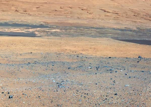 Wüste auf dem Mars: Blick vom Landeplatz des Rovers nach Süden.