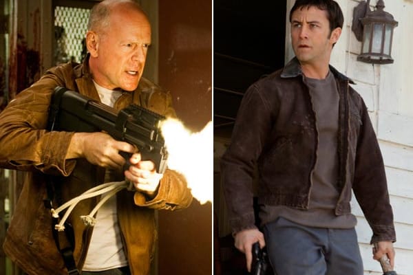 Im futuristischen Action-Thriller "Looper" spielt Joseph Gordon-Levitt den Auftragskiller Joe Simmons, der sein per Zeitreise in die Vergangenheit geschicktes, 30 Jahre älteres Ich (Bruce Willis) umbringen soll.