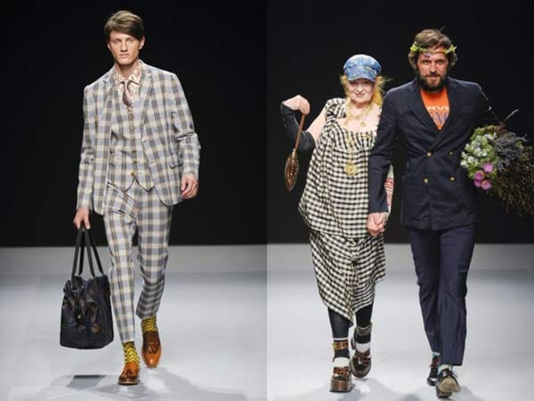 Eines der Enfant Terribles der Modeszene ist noch immer Vivienne Westwood. Die inzwischen 73-jährige Designerin designt zusammen mit ihrem 25 Jahre jüngeren Mann Andreas Kronthaler an mehreren Kollektionen. Ihre Herrenlinie präsentiert sich überraschend clean.