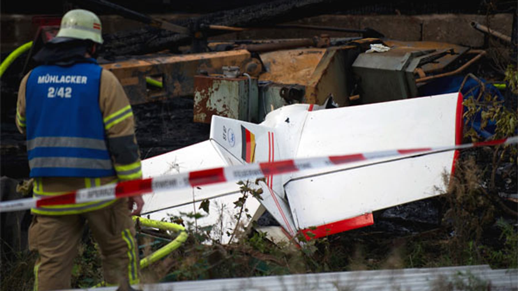 FotoSerie Flugzeugabsturz bei Pforzheim