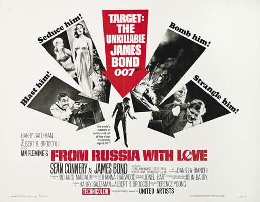 Passend dazu kann man auf das Original-Filmplakat zu "From Russia with Love" aus dem Jahr 1963 bieten.