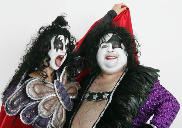 Als Kiss kostümiert: Dirk Bach und Barbara Schöneberger im Jahr 2006 bei der Aufzeichnung der Show "Rock Mania".