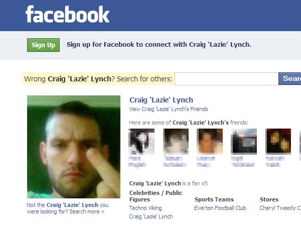 Der Verbrecher Craig "Lazie" Lynch verhöhnte die Polizei auf Facebook.