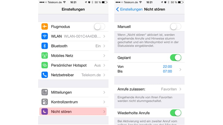 Seit iOS 6 gibt es die "Nicht stören"-Funktion. Man kann sie direkt in den Einstellungen aktiveren.