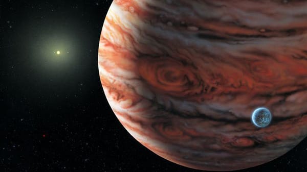 Forscher entdeckten den Planeten "55 Cancri e" (auf der Illustration blau). Er ist rund zweimal so groß wie die Erde, weist aber eine vollkommen andere chemische Zusammensetzung auf.