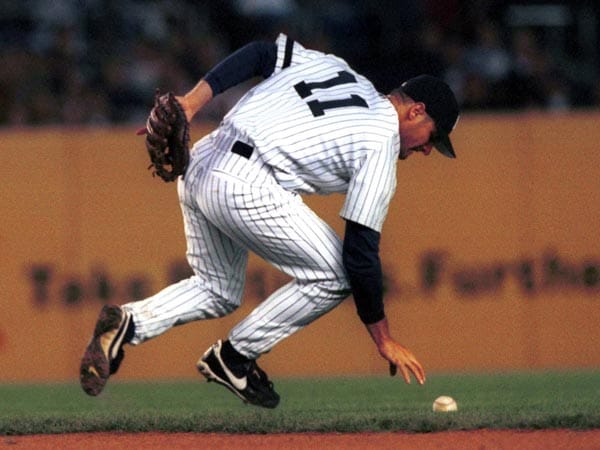 Vor Vampiren dürfte man sich mit diesem Namen nicht fürchten: Der ehemalige Baseball-Profi Chuck Knoblauch in Diensten der New York Yankees.
