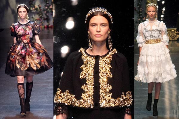 Herbstmode 2012 und Wintermode 2012/2013 bei Dolce & Gabbana