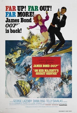 1969 welchselte in "Im Geheimdienst Ihrer Majestät" (Originaltitel: On Her Majesty’s Secret Service) erstmals der Hauptdarsteller. Sean Connery wurde durch den Australier George Lazenby als James Bond ersetzt. Der Film startete am 19. Dezember 1969 in den bundesdeutschen Kinos.