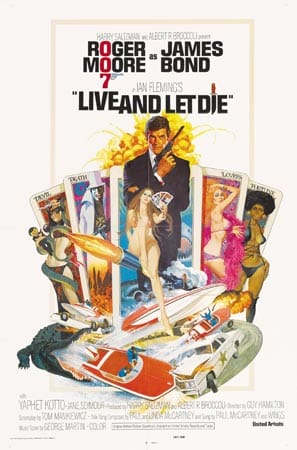 1973 kommt es erneut zu einem Wechsel des Hauptdarstellers. Roger Moore übernimmt zum ersten Mal die Rolle des Geheimagenten. "Leben und sterben lassen" (Originaltitel Live and Let Die) startete am 14. September 1973 in den bundesdeutschen Kinos.