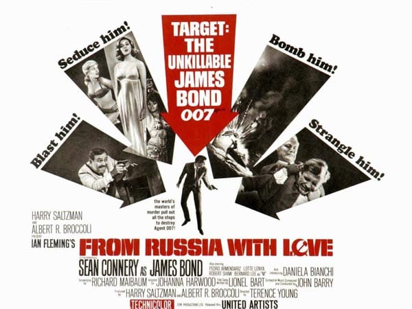 "Liebesgrüße aus Moskau" (Originaltitel: From Russia with Love) ist der zweite James-Bond-Film, der auf Flemings Werken basiert. Der Film kam 1963 in die Kinos und wird von Kritikern als einer der besten Bond-Filme angesehen – auch vom Hauptdarsteller Sean Connery selbst. Der Film startete am 14. Februar 1964 in den bundesdeutschen Kinos.