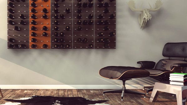 Wer seine Weinsammlung auf eine besonders elegante und persönliche Art und Weise in seiner Wohnung präsentieren möchte, sollte sich das Weinwand-System des Kickstart-Unternehmens STACT genauer anschauen. Ein Kit fasst bis zu neun Flaschen und kostet 100 Euro. Sie können beliebig viele in unterschiedlichen Designs aneinanderreihen.