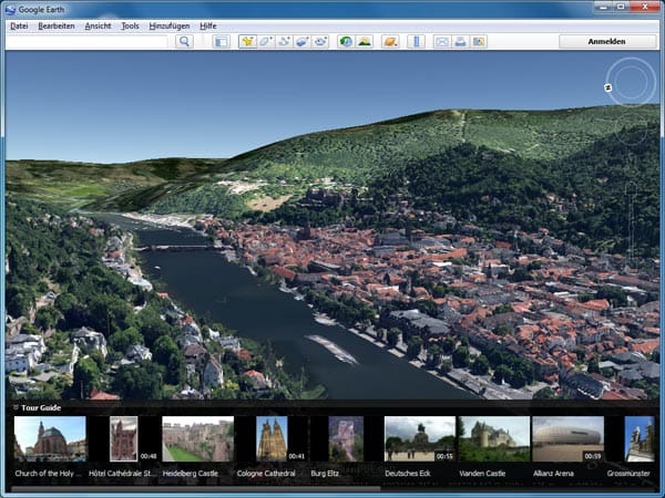 Dreidimensionale Panoramaansicht von Heidelberg