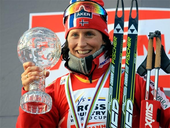 Marit Björgen hat gut lachen: Norwegens Sportlerin des Jahres 2005 kam nach einer Durststrecke 2011 wieder zurück und holte drei Goldmedaillen bei der nordischen Ski-WM in Oslo.