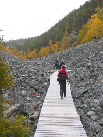 Wanderweg durch die höchste Schlucht Finnlands, die "Isokuru“.