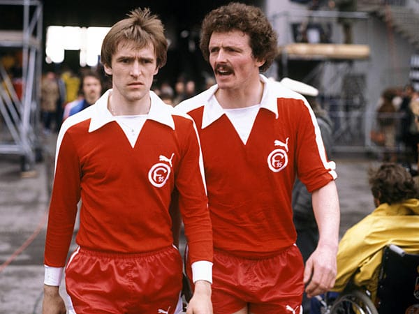 Helden der Defensive: Dieter Brei absolvierte von 1973 bis 1981 insgesamt 221 und markierte 30 Treffer. Sein Schwerpunkt lag in der Abwehrarbeit, wo er mit Gerd Zimmermann (rechts/166 Spiele, 40 Tore) eine feste Größe war.