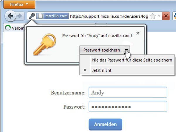 Firefox Passwort-Manager