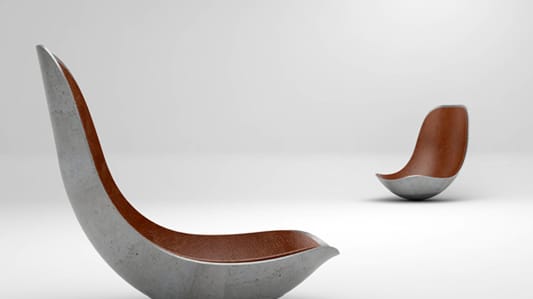 Die Dresdner Designer von Paulsberg wollen sogar einen Schaukelstuhl aus Beton bauen. Hier ein Entwurf.