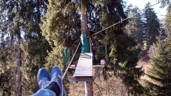 Fahrt an der Flying Fox.