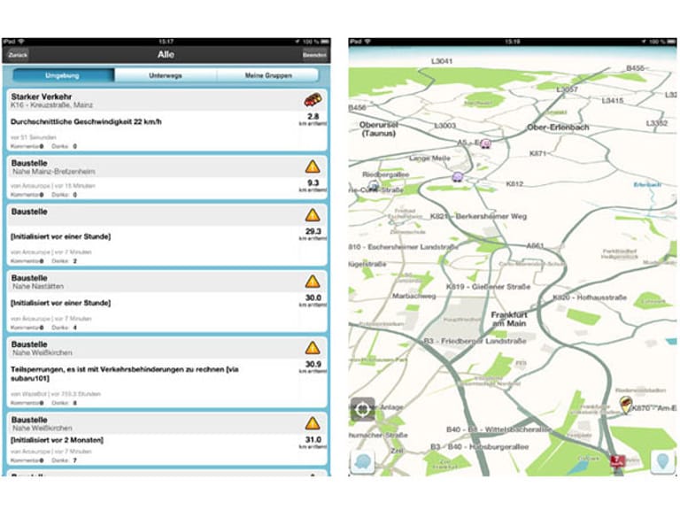 Waze ist eine kostenlose Verkehrs- und NavigationsApp, die die Verkehrsinformationen von 30 Millionen Nutzern sammelt und allen anbietet (für Android und iOS).