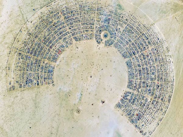 Burning Man Festivals in der Wüste Nevada.