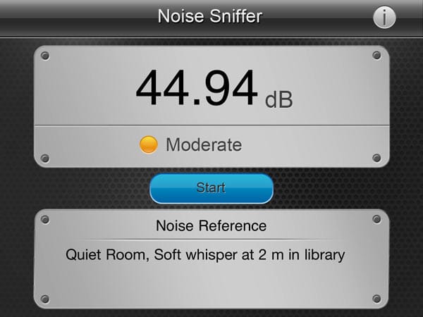 NoiseSniffer misst den ungefähren Geräuschpegel der Umgebung (für iOS).