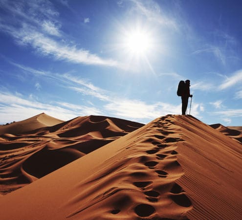 Wanderer in der Wüste.