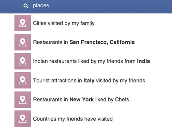Graph Search: Orte, Restaurants finden