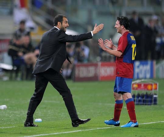 Pep Guardiola und Lionel Messi